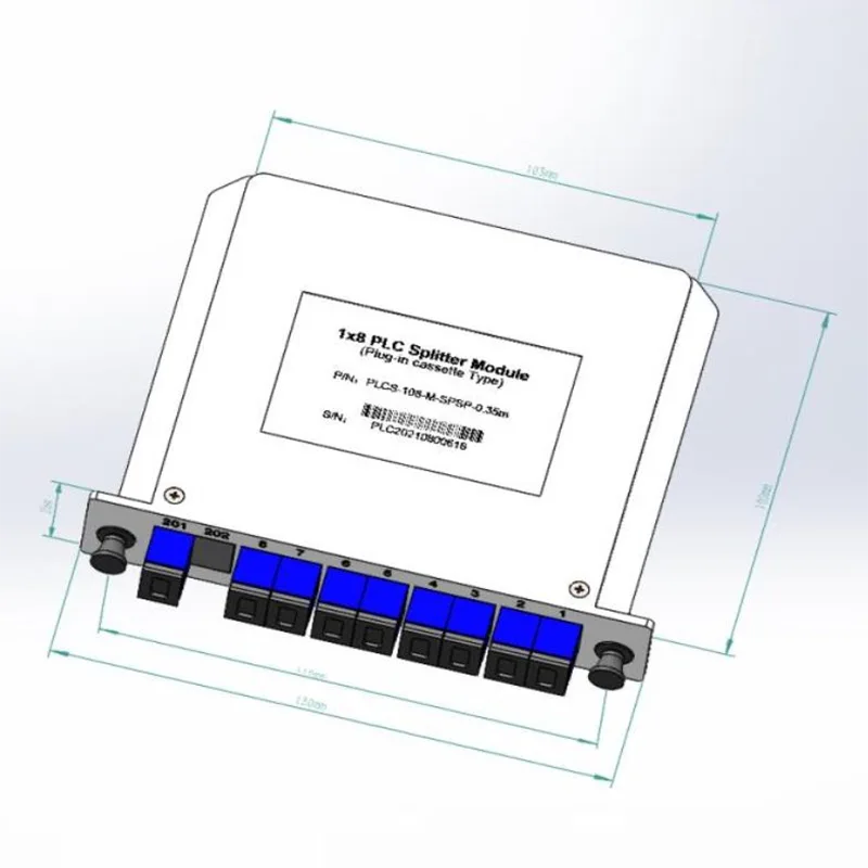 1 * 4 1 * 8 plc plug-in Casette Splitter